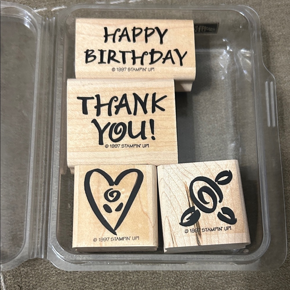 Stampin' Up! Mini Bold Greetings 4 Piece Wooden Stamp Set